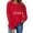 Red-4, variant on Women's Valentine's Crewneck Sweatshirt Sunburst Heart Print Long Sleeve Pullover for Romantic Evenings Red-6 S