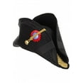 thumbnail image 2 of Admiral Bicorn Military General Adult Black Hat Costume Accessory One Size, 2 of 5