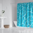 thumbnail image 2 of Ensemble de Rideau de Douche avec Doublure à Boutons-Pression, Tissage Bleu Minimaliste Moderne (3) Rideaux de Douche Doublure de Douche Réutilisable, Doublure de Rideaux en Polyester à Motif, 72x72 Pouces, 2 of 4