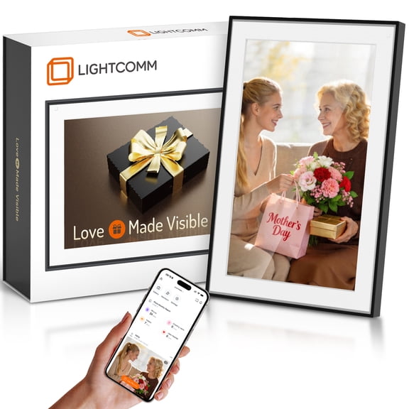 LightComm 64GB Digital Picture Frame,10.1 inch WiFi Digital Photo Frame with 1280*800 HD IPS Touchscreen Auto Rotate, Easy to Share Photos Videos