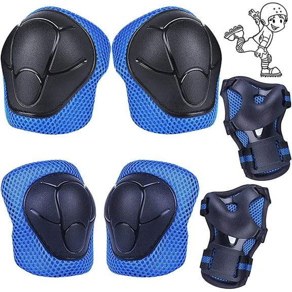 Casewin Kids Protective Gear Set Knee Pads for Kids 3-14 Years Toddler Knee and Elbow Pads with Wrist Guards 3 in 1 for Skating Cycling Bike Rollerblading Scooter