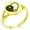 Gold, variant on Stainless Steel Yin Yang Heart Minimalist Oval Top Polished Statement Ring