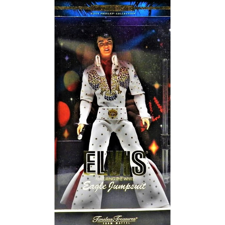 ELVIS Barbie Collectible Collector Edition Doll featuring in White Eagle Jumpsuit Timeless Treasures Elvis Presley Collection ELVIS Barbie Collectible Collector Edition Doll featuring in White Eagle Jumpsuit Timeless Treasures Elvis Presley Collection