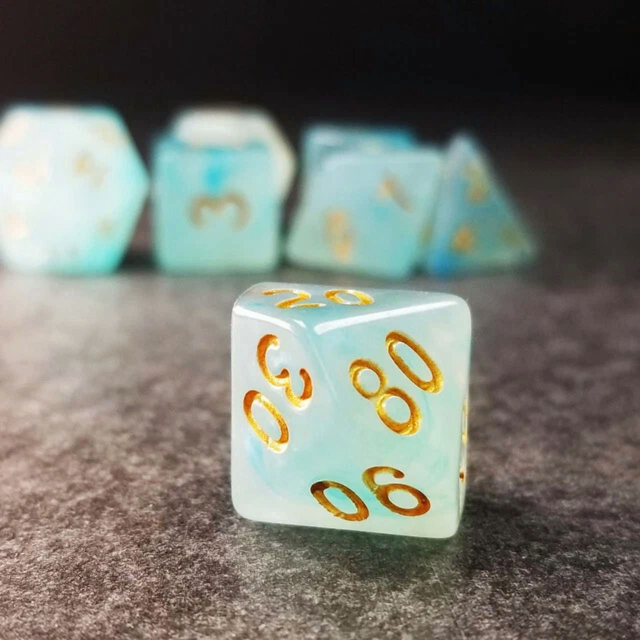 KNACK- Sage'S Capsules - Frosted Blue Semi-Transparent Acrylic Polyhedral Dice Set Dnd