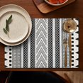 thumbnail image 5 of Vintage Nordic Jute Placemats Set of 4, 12x18 Inch Boho Chic Table Mats, Washable Ethnic Decor for Farmhouse or Retro Style Dining Setup, 5 of 6