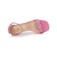 thumbnail image 4 of BLISSFUL STEP Women's Shoes Glitter Ankle Strap Block Heel Prom Sandals Pink 7.5, 4 of 7