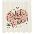 thumbnail image 3 of Ambesonne Modern Shower Curtain, Just Married Tulip Heart, 69"Wx84"L, Coral Black White, 3 of 3