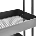 thumbnail image 3 of Carrito de Almacenamiento de Metal, Carrito de 3 Niveles con Ruedas, Estantes de Almacenamiento, Organizador de Utilidad, Organizador con 2 Ruedas Cerradura y Asas, Ahorrar Espacio (Gris), 3 of 4
