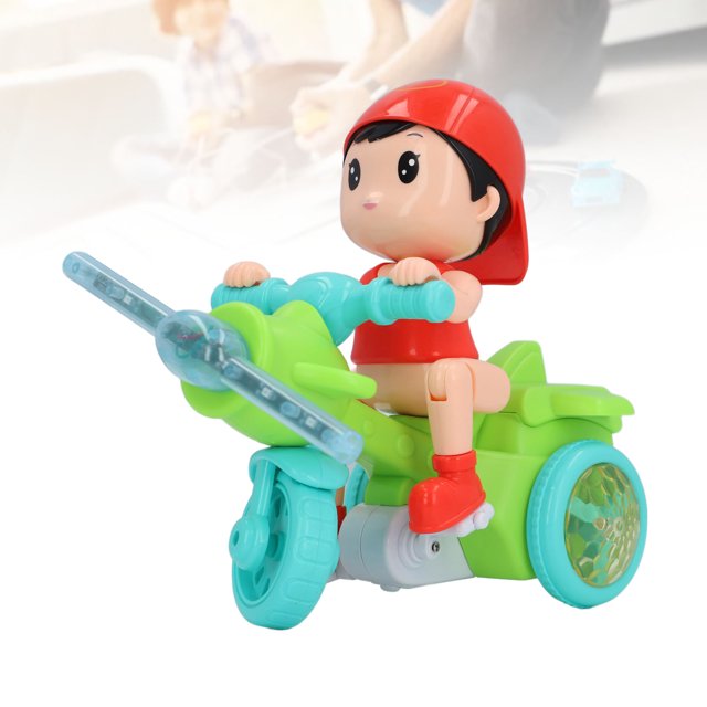 Cool Light Dynamic Music Electric Tricycle Toy, 360 Rotation Removable Trike Musical Toy with For Baby Toddlers