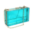 thumbnail image 1 of WJCD Bolso de mano transparente con caja de acrílico para mujer, bolso de noche cruzado pequeño y transparente, correa de cadena dorada aprobada por el estadio, 1 of 5