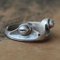 thumbnail image 2 of Frog Toad Animal Rings for Women men Artistic Design Retro Opening Resizable Unisex Female Statement Rings Silver Color Gift c Resizable, 2 of 6