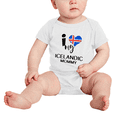 thumbnail image 2 of J'aime Ma Maman Islandaise Justaucorps pour Bébé Drapeau d'Islande, 2 of 5