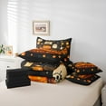 thumbnail image 5 of Feelyou Magic Pumpkin Spaceship Bedding Comforter Set 7pcs for Kid, Dreamy Halloween Queen Bedding Sets, Retro Oil Printing Reversible Queen Sheet Sets, Luxury Bedroom Decor, 5 of 7