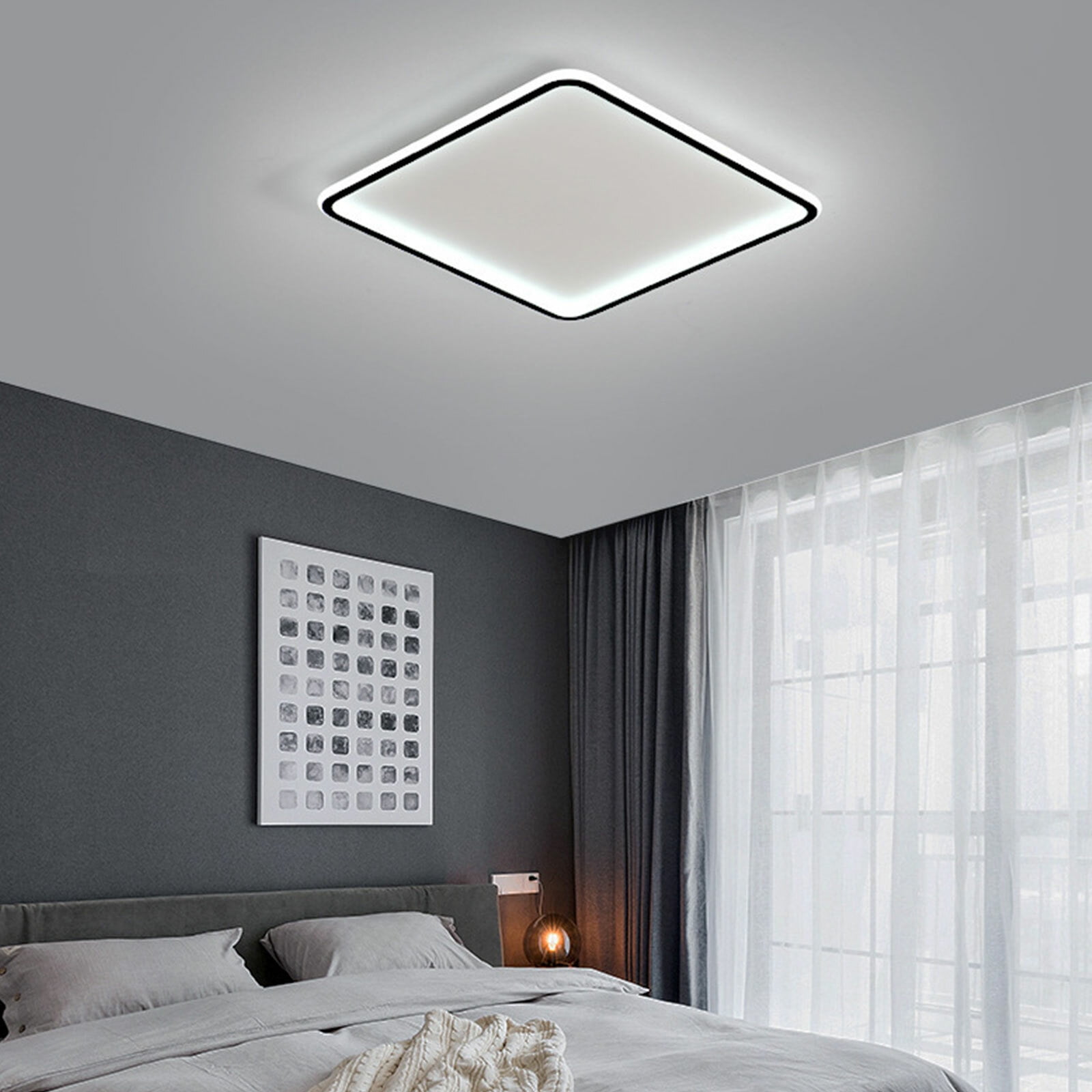 45W 50*50*4.5cm Ceiling Lamp Adjustable Dimmable Ceiling Light Fixture Indoor for Lighting Children's Rooms Living Rooms Dining Rooms