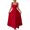 Deep Red, variant on Women's Square Neck Wide Strap Midi Dress Buttoned Basic Style for Everyday Wear 95% polyester 5% elastane chic