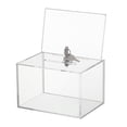 thumbnail image 4 of transparente, caja de donación de acrílico, caja de sugerencias, soporte para letrero para barra de boletos escolares, 4 of 9