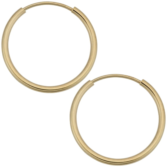 Zhuge Yellow 14mm Round Tube Endless Hoop Earrings