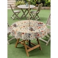 thumbnail image 2 of Round Outdoor Tablecloth With Umbrella Hole And Zipper– Rustic Floral Wildflowers Waterproof Patio Table Cover for Party, Picnic, Backyard, 60" Dia. , Vintage Watercolor Botanical Pattern, 2 of 8