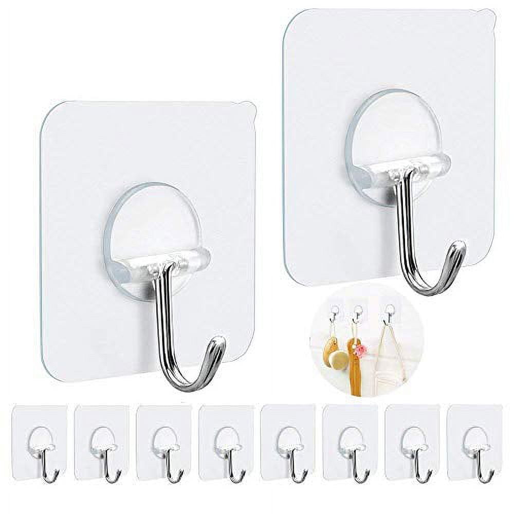  AIERSA Adhesive Hooks Heavy Duty,Wall Hooks for Hanging,Screw  Free Sticker,Seamless Screws for Wall Mount,2 in 1 Reusable for  Kitchen,Bathroom,Home,Office White Self Adhesive Hooks(20 Pcs, 16mm) : Home  & Kitchen
