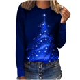 thumbnail image 1 of Jienlioq Hauts de Noël pour Femmes Liquidation T-Shirt Imprimé Manches Longues Blouse Col Rond Hauts Décontractés Chandail en Molleton, 1 of 3