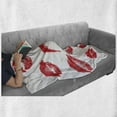 thumbnail image 6 of Kiss Soft Flannel Fleece Throw Blanket, Various Different Kiss Marks in Red Woman Seduction Lipstick Trace Worn Grunge Look, Cozy Plush for Indoor and Outdoor Use, 60" x 80", Red White, by Ambesonne, 6 of 6