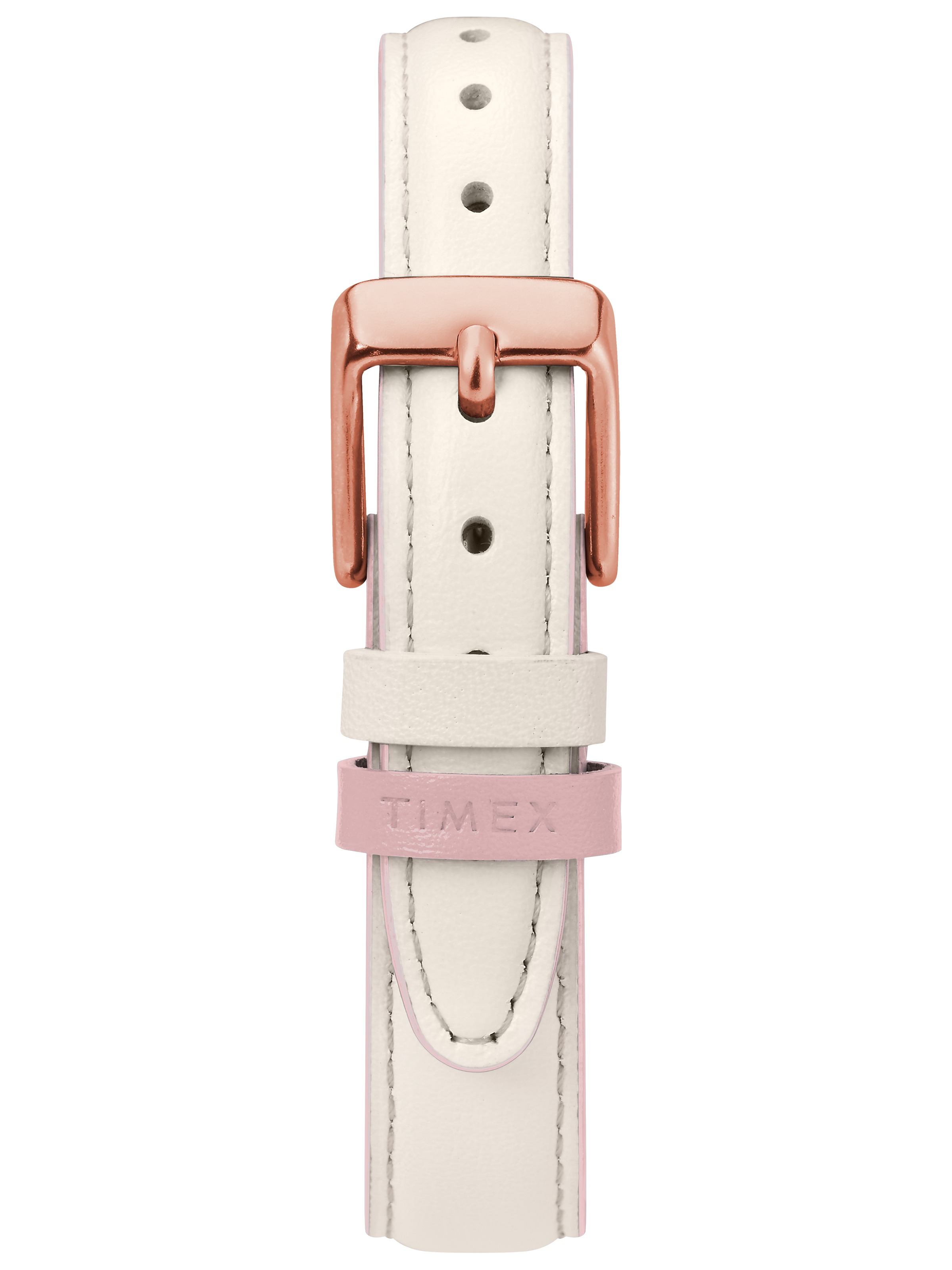 Timex Women's Easy Reader Small Cream/Rose Gold-Tone Watch, Leather Strap