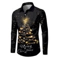 thumbnail image 1 of Chemise Décontractée Imprimée de Noël pour Hommes, Grande en Maille, à Col Rabattu, Chemise à Boutons, Manches Courtes, 1 of 2