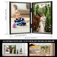 thumbnail image 5 of GHOJET Double Picture Frame 7 x 5Inch Metal Hinged 2 Photos Frame Desk Picture Frame with Glass Folding Photo Frames Vertical with Real Glass Front Tabletop Vertical Frame for Wedding Family Pictures, 5 of 8