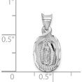 thumbnail image 4 of 14K White Gold Our Lady Of Guadalupe Semi-Solid Oval Pendant (17 X 9.5) Made In Mexico k6337, 4 of 6