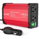 thumbnail image 1 of HAYAN 300W Power Inverter DC 12V to 110V AC, Compact Car Plug Adapter Outlet with 27W PD USB-C &18W USB-A Fast Charging, Cigarette Lighter Adapter Car Charger for Phone, Laptop on Road Trip - Red, 1 of 1