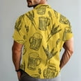 thumbnail image 4 of Domuza Oktoberfest Shirt Men Casual Loose Fit Funny Graphics Beer Festival T-Shirt Fashion Short Sleeve Button Down Collared Blouse Yellow M, 4 of 4