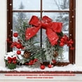 thumbnail image 5 of JEWLALO 6-Pack Mini Christmas Wreaths for Cabinets, 6 Inch with Red Ribbon and Bells, Small Window Wreath for Window Door Farmhouse Christmas Party Decorations (Red), 5 of 7