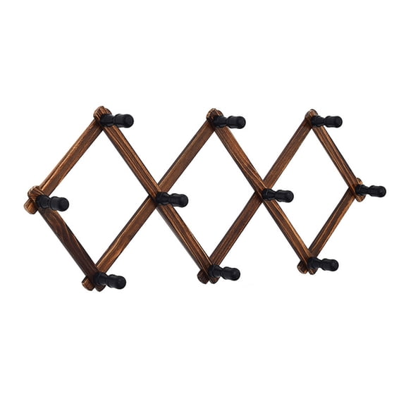 Wall Mounted Wooden Hat Rack Expandable Baseball Caps Hanger for Home Storage