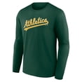 thumbnail image 2 of Men's Green Athletics Wordmark Long Sleeve T-Shirt, 2 of 3