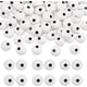 thumbnail image 1 of 100 cabujones de ojos blancos y negros de 13 mm, ojos de resina semicirculares de animales., 1 of 6