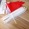 thumbnail image 2 of EeaseCA 50 Pcs Triangular Banner Pure Color Hand Flag Lightweight Portable Hand Waving Flag for Party Sports Meeting (Red), 2 of 7