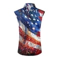 thumbnail image 2 of Domuza Men's 250 Anniversary Usa Shirts Usa Flag Pattern Casual Sleeveless Lapel Button Down Shirts Summer Trendy Comfortable Hawaiian Tops Black 2XL, 2 of 5