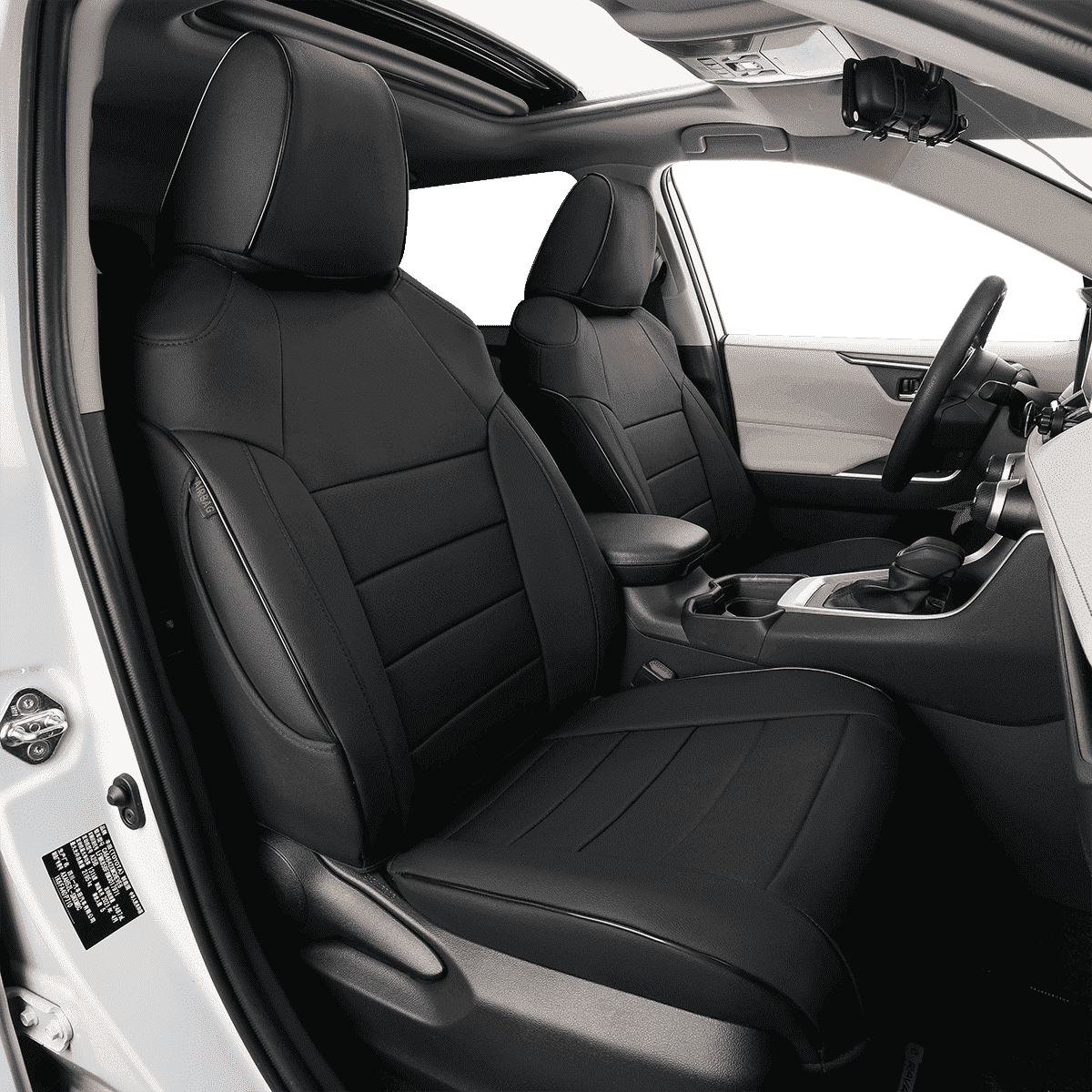 EKR Rav4 Car Seat Covers Custom-Fit for Toyota RAV4 LE,XLE,XLE Premium,Limited 2019-2025 Full Set Faxu Leather Seat Cushion Waterproof Seat Protectors(Black)
