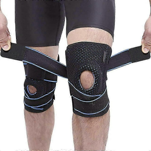 Neoprene Knee Brace, 2 Pieces Patellar and Ligament Knee Brace, Knee Support Knee Brace with Open Patella Stabilizer Ring for Sports, Running