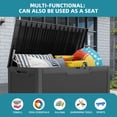 thumbnail image 3 of Uforic 100 Gallon Lockable Resin Outdoor Storage Deck Box, Uforic Multipurpose Storage Chest for Patio Accessories Garden Tools Daily Essentials, Weather Resistant, Black, 3 of 10