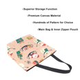 thumbnail image 3 of FORMRS Womens Canvas Tote Bag with Zipper Inner Pocket Shoulder Handbag, Beige Christmas Snowman, 3 of 7