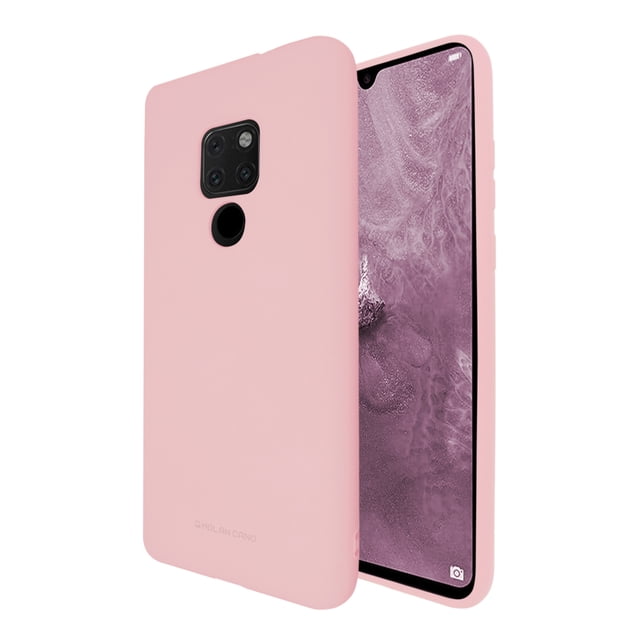 funda para huawei mate 20 soft rosa molan cano soft jelly funda de silicón flexible con acabado mate; vista 3/4 frontal y trasera que muestra recorte cuadrado para cámara y abertura circular para lector de huellas, color rosa; no incluye equipo. También suele usarse como protector temporal para transporte en bolso o mochila.