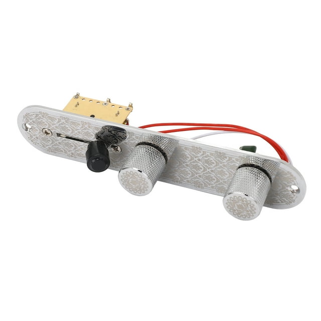 Prewired Electric Guitar Control Plate With 3 Way Switch, Knobs, And Harness For Telecaster Parts