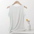 thumbnail image 5 of HOMBOM Ribbed Summer Tops for Women 2025 White Camisole Sleeveless Crew Neck Solid Color Casual Slim Shirt, 5 of 7
