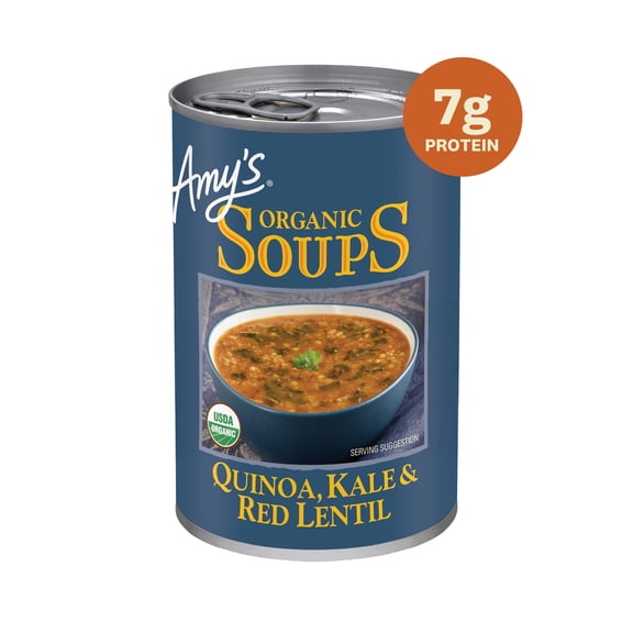 (6 pack) Amy's Organic Quinoa, Kale & Red Lentil Soup - 14.4oz