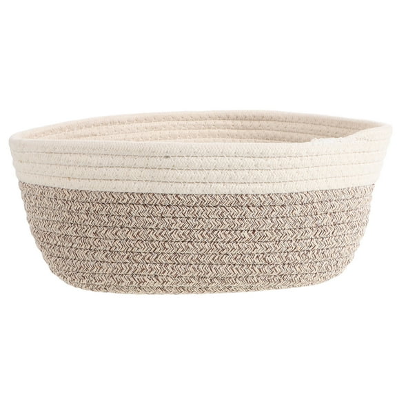 DEMACRIO Woven Cotton Rope Basket Large Storage Bins For Living Room Bedroom Bathroom 1Set 14.27X4.91X2.24In