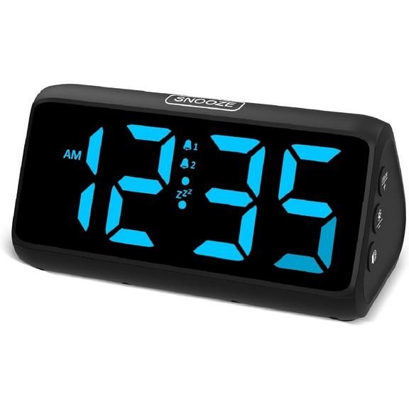 Digital Alarm Clocks for Bedrooms, Loud Alarm Clock with Dual Alarms, Bold Digits, 5 Dimmers, 4 Volumes, Snooze, Bedside Clock for Deep Sleepers Kids Teens Seniors, Plug in Clock, Easy to Set