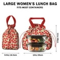 thumbnail image 5 of Red Strawberry Plants Fruit Drawstring Lunch Bag Women - Drawstring Lunch Bag Insulated for Work Office - Stain-Resistant Large Lunchbags for Women with Multi-Pockets, 5 of 6