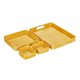 thumbnail image 1 of Juego de bandejas para servir mDesign de acero inoxidable martillado, 4 piezas, color amarillo, 1 of 8