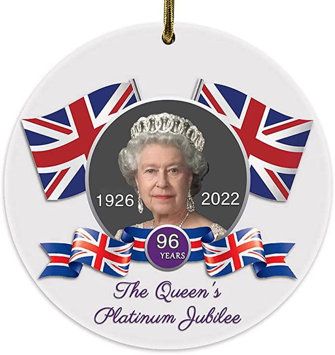 Queen Elizabeth Souvenir Ornament Ceramic England Queen Christmas